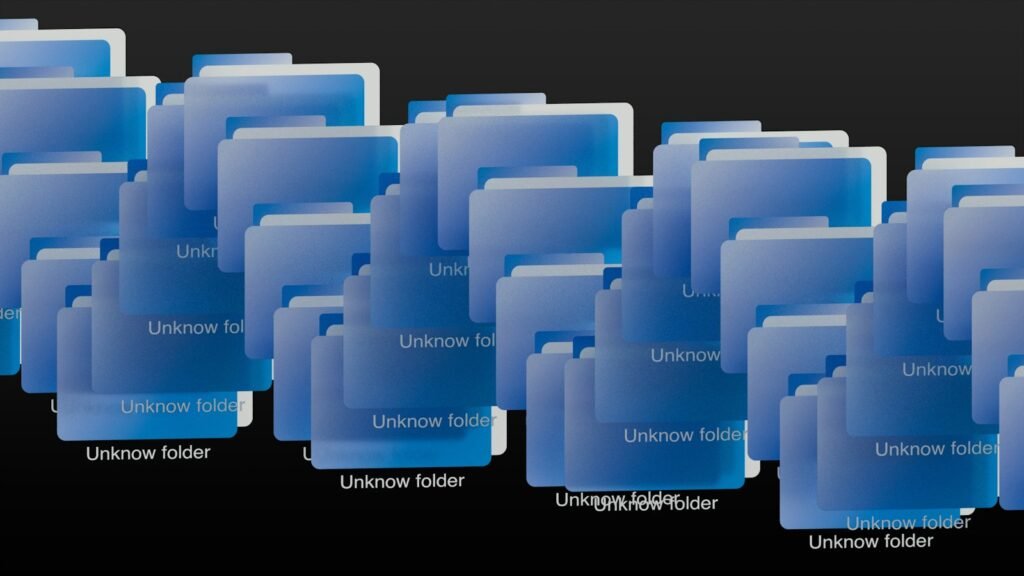 Disaster recovery backups: a repeating pattern of blue digital folders
