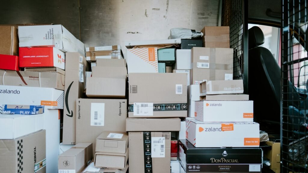 Job scheduling for deliveries: cardboard boxes in the back of a van