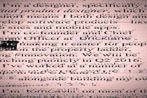 Text from a document about design and designer.