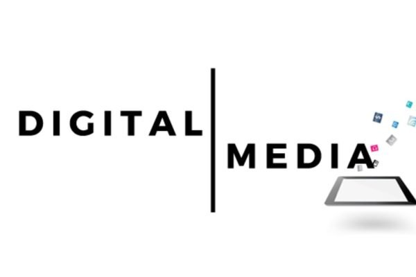 Digital Media graphic with app icons rising from a tablet