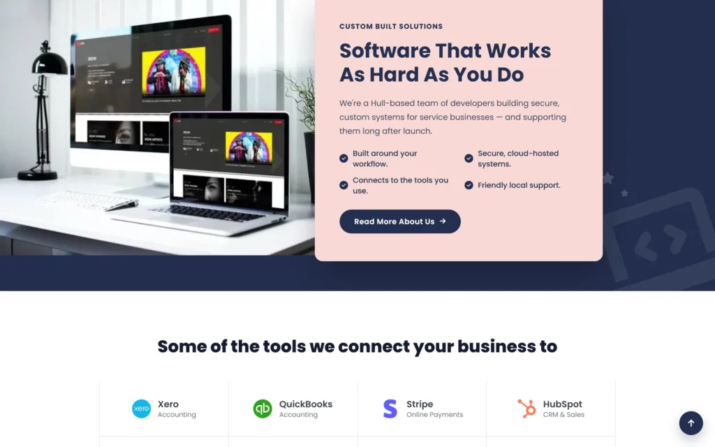 Extra Web Solutions about section: software that works as hard as you do, with the tools we connect to